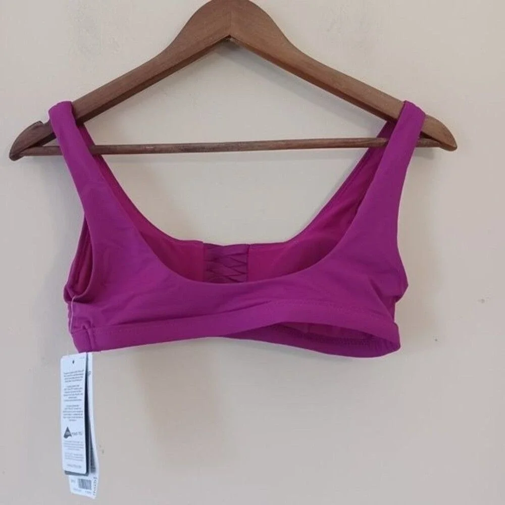 Athleta Bikini Top New XS Quick‎ Dry Pink Fuchsia Adriata Wireless UPF 50+